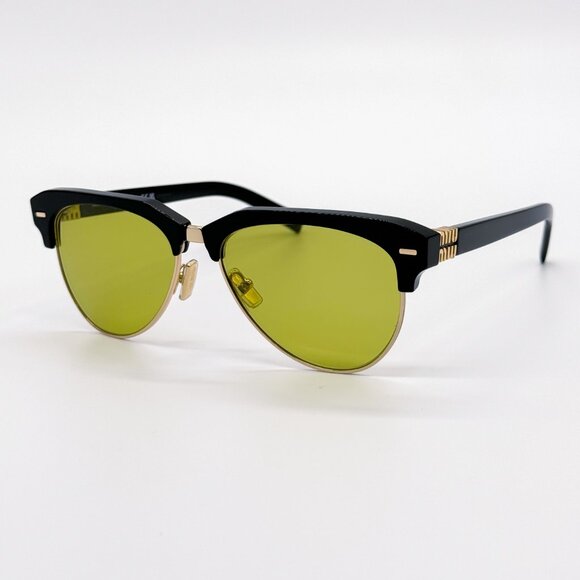 NEW MIU MIU SMU 09Z 1AB07O BLACK GREEN WOMEN SUNGLASSES MU09ZS 1AB07O MIU MIU - Picture 4 of 13